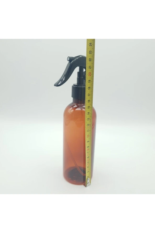 10 Adet 400 Cc Amber Pet Şişe Mermi Model Triger Sprey Kapak - Resim 4