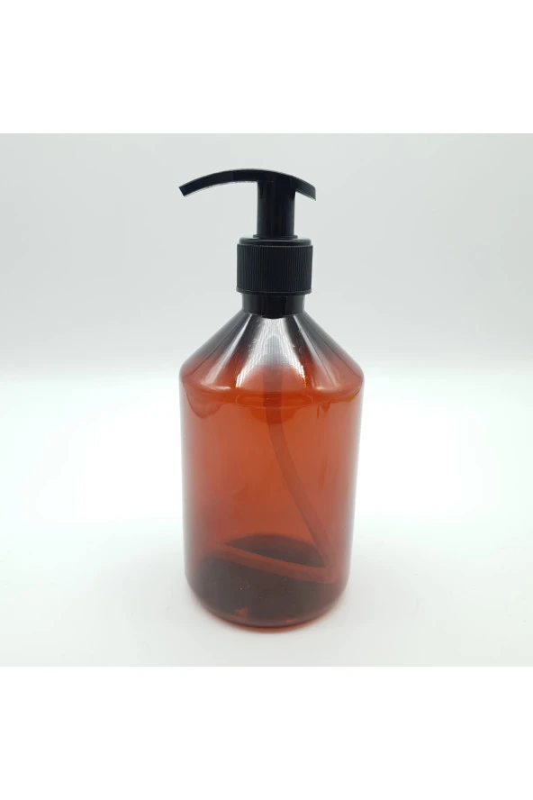 30 Adet 500 ml Amber Plastik Sabun Şampuan Krem Vücut Losyon Şişesi Pompalı
