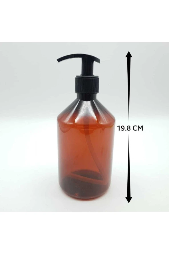 30 Adet 500 ml Amber Plastik Sabun Şampuan Krem Vücut Losyon Şişesi Pompalı - Resim 2