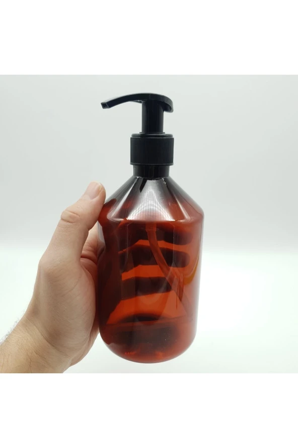 30 Adet 500 ml Amber Plastik Sabun Şampuan Krem Vücut Losyon Şişesi Pompalı - Resim 3