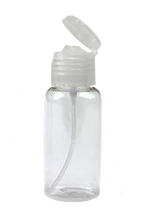50 Adet 50 Ml Boş Şişe Şeffaf Kapak Kolonya Sıvı Dezenfektan Likit Şişe