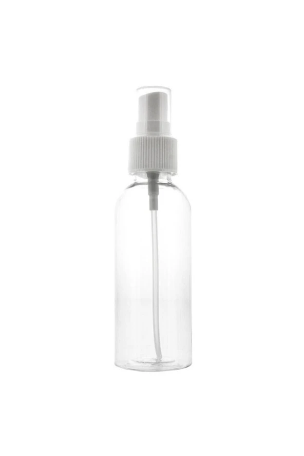 Beyaz Sprey Kapaklı Dezenfektan ve Kolonya Şişesi 50 ml 100 Adet