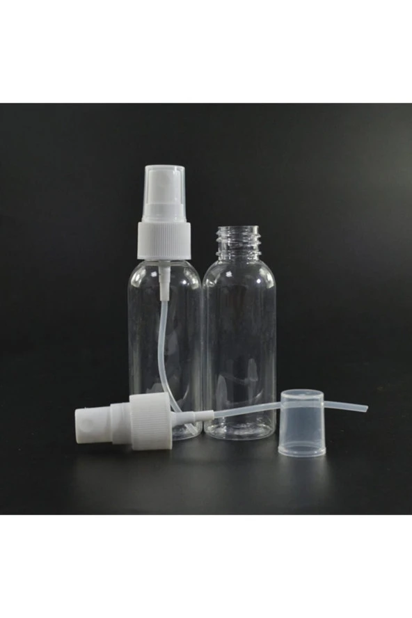 20 Adet 50 ml Sprey Kapaklı Dezenfektan ve Kolonya Boş Şişesi - 4