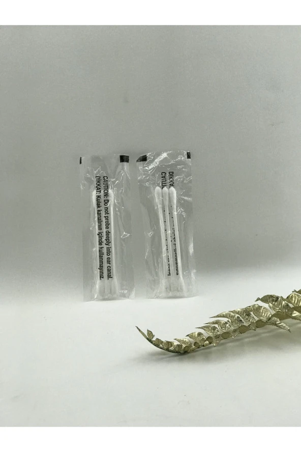 500 adet 3'lü tek kullanımlık poşetli kulak pamuğu otel kulak pamuğu kulak temizleme pamuğu - Resim 2