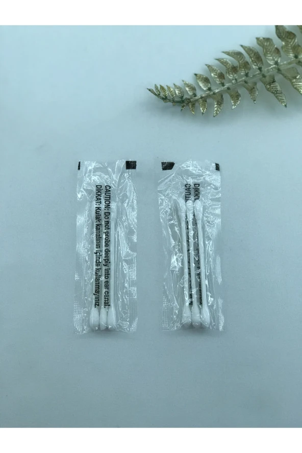 500 adet 3'lü tek kullanımlık poşetli kulak pamuğu otel kulak pamuğu kulak temizleme pamuğu - Resim 3