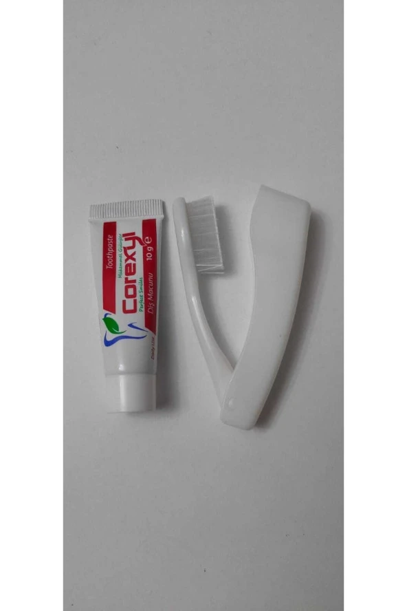 Otel Tipi Seyahat Tipi Diş Seti Jelatinli Katlanır Diş Fırçası + Diş Macunu 10 Ml (50 Adetli Paket)