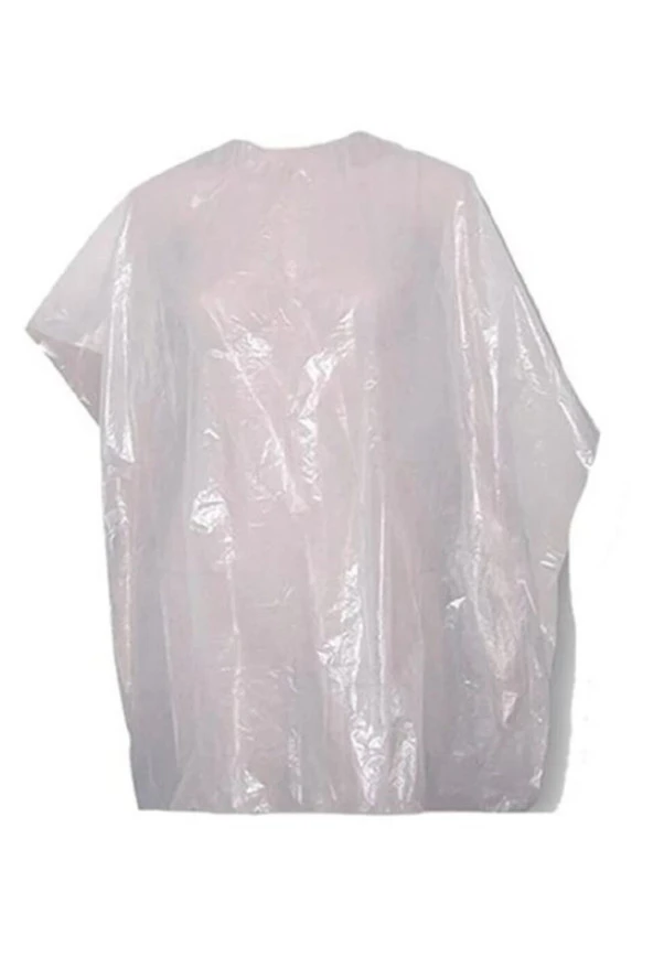 50 Adet Tek Kullanımlık Naylon Önlük Penuar Çalışma Boya Mutfak Kuaför Önlüğü Apron Kullan At - Resim 4