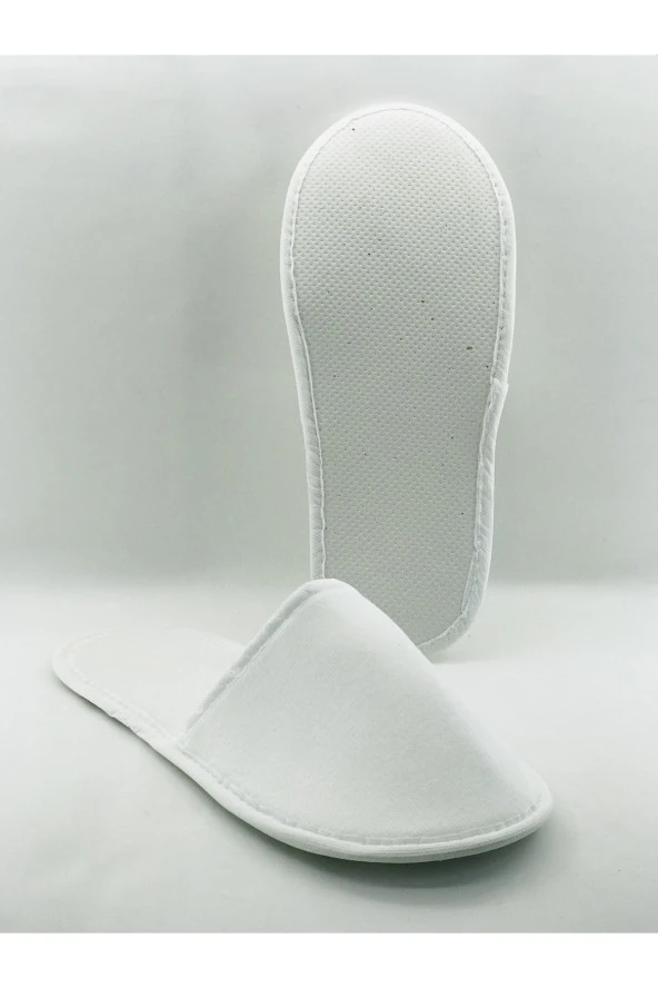 50 adet beyaz havlu terlik eva tabanlı biyeli terlik ürün görseli
