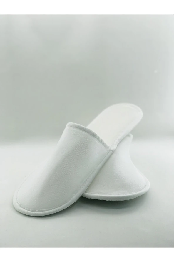 50 adet beyaz havlu terlik eva tabanlı biyeli terlik - Resim 2