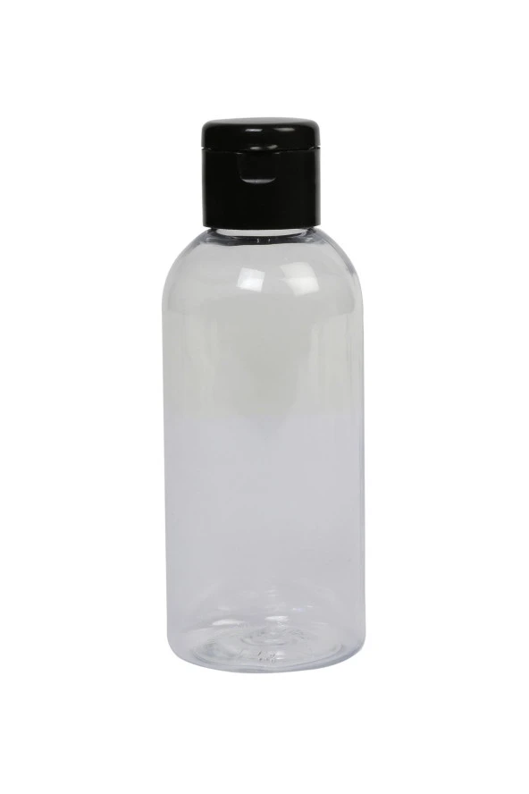 100 Ml - Siyah - Fliptop Kapaklı -dezanfektan - Kolonya - Likit - 10 Adet
