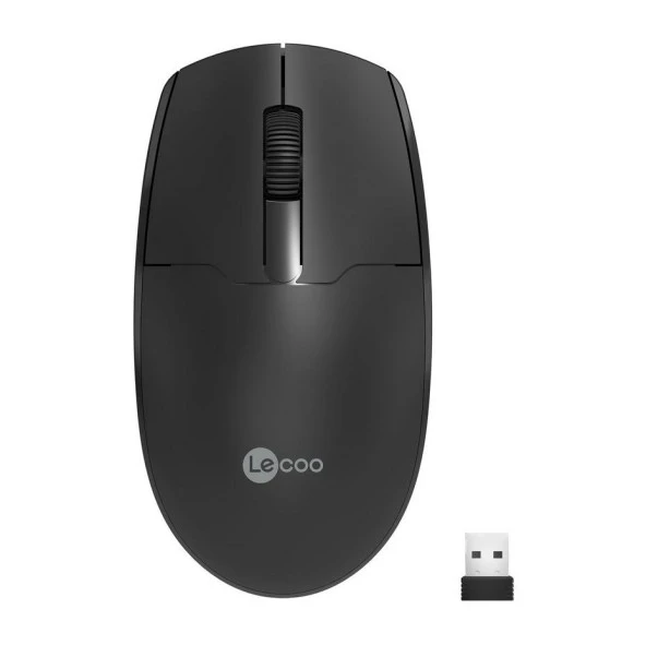 Lenovo Lecoo WS204 Kablosuz 1200DPI 3 Tuşlu Optik Siyah Mouse