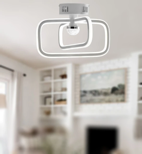 TT Aydınlatma TT321-BY-PLF  Nazar Modeli Mat Beyaz Plofonyer 3 Renk Modüllü Ledli Avize - Resim 3