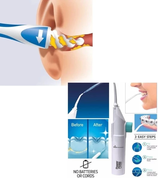Kulak Temizleme ve Power Floss Diş Temizleme Seti | Mekanik Ağız Bakımı - 2