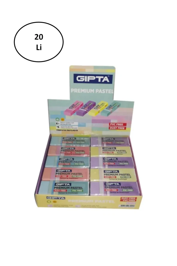 Gıpta Silgi Premium Pvc-dust Free Pastel 4 Renk (20 Li Paket)