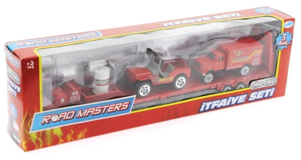 Die Cast Metal Tırlı ve Jeepli İtfaiye Seti - 2