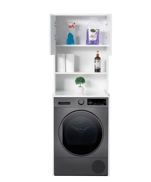 Kapaklı Raflı Çamaşır Makinesi Dolabı 65x58x183cm - 2