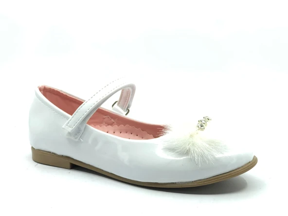 İremsu Tüylü Taşlı Cırtlı Kız Çocuk Babet Ayakkabı - Resim 6