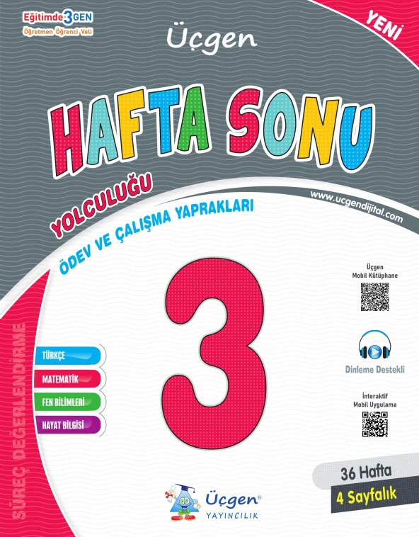 Üçgen 2025 3. Sınıf Hafta Sonu Ödev Ve Çalışma Yaprakları 36 Hafta ürün görseli