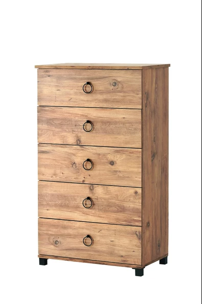 Buket Yüksek 5 Çekmeceli Şifonyer 73x45x125 Demonte - 2