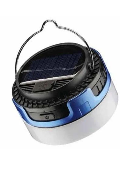 5 Modlu Solar Güneş Panelli Powerbank Usb Kamp Çadır Lambası Led Şarjlı Işıldak El Feneri - 5