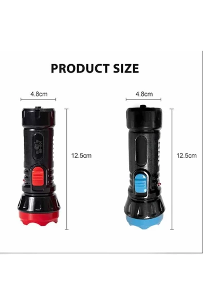 Yüksek güç taşınabilir süper parlak acil meşale şarj edilebilir LED lamba mini el feneri - 3
