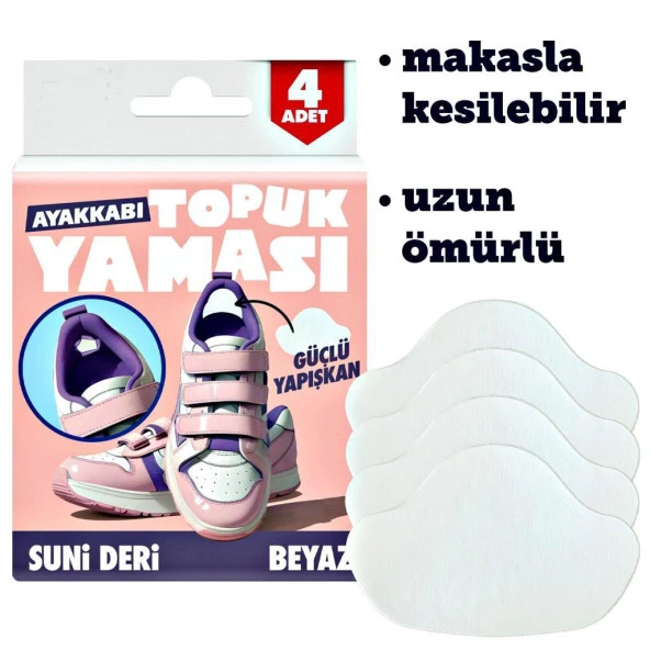 Ayakkabı Topuk Yaması Ayakkabı Tamir Yaması Sunni deri Kendinden Yapışkanlı-BEYAZ - 4