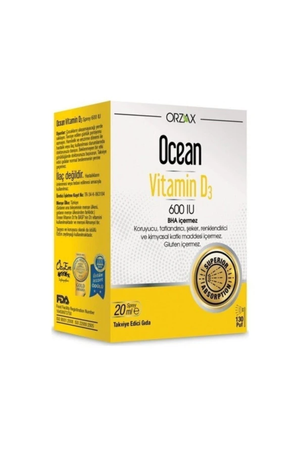 Ocean Vitamin D3 600 Iu (20 ml)