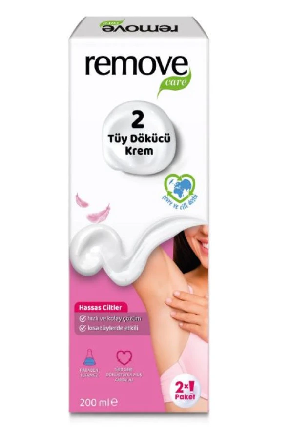 Remove Care Tüy Dökücü Krem Hassas Ciltler 2 x 100 ml