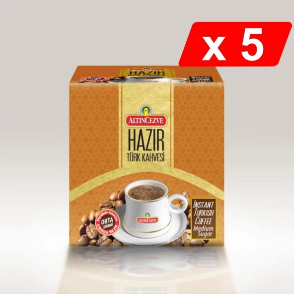 Altıncezve Hazır Türk Kahvesi Orta Şekerli (20 Adet x 9 Gr) 5Lİ PAKET