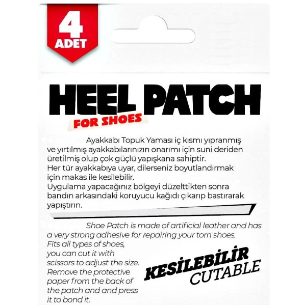 Ayakkabı Topuk Yaması Ayakkabı Tamir Yaması Sunni deri Kendinden Yapışkanlı-SİYAH - 3