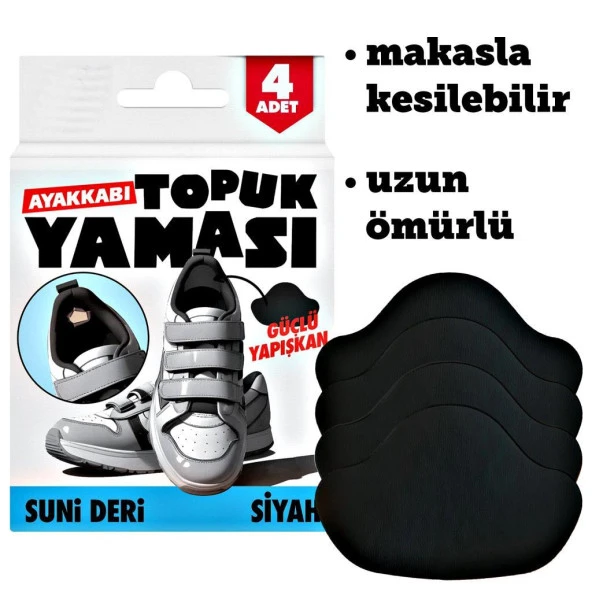 Ayakkabı Topuk Yaması Ayakkabı Tamir Yaması Sunni deri Kendinden Yapışkanlı-SİYAH - 4