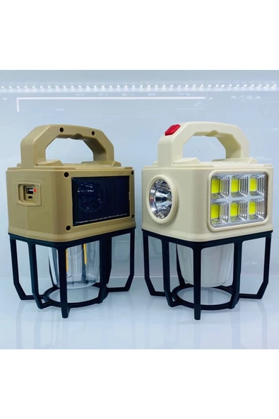 Güneş Enerjisi Kamp Işıkları Şarj Edilebilir Kamp Işığı Çok Fonksiyonlu Taşınabilir Lamba - 5