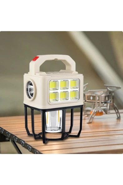 Güneş Enerjisi Kamp Işıkları Şarj Edilebilir Kamp Işığı Çok Fonksiyonlu Taşınabilir Lamba - 8