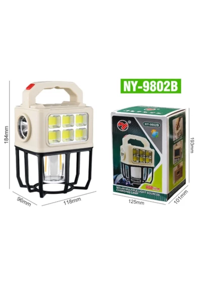 Güneş Enerjisi Kamp Işıkları Şarj Edilebilir Kamp Işığı Çok Fonksiyonlu Taşınabilir Lamba - 7