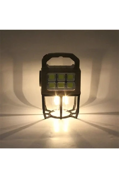 Güneş Enerjisi Kamp Işıkları Şarj Edilebilir Kamp Işığı Çok Fonksiyonlu Taşınabilir Lamba - 3