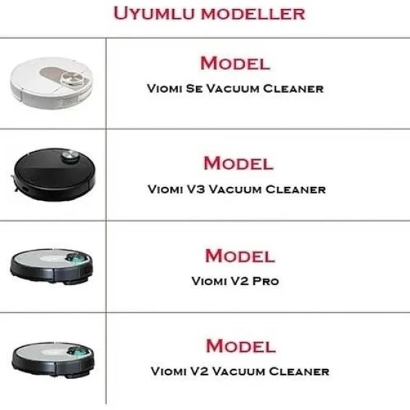 Srfn Ticaret Xiaomi Vacuum Mop Pro (STYTJ02YM) Uyumlu 2 Adet Yan Fırça (Siyah) - Resim 2