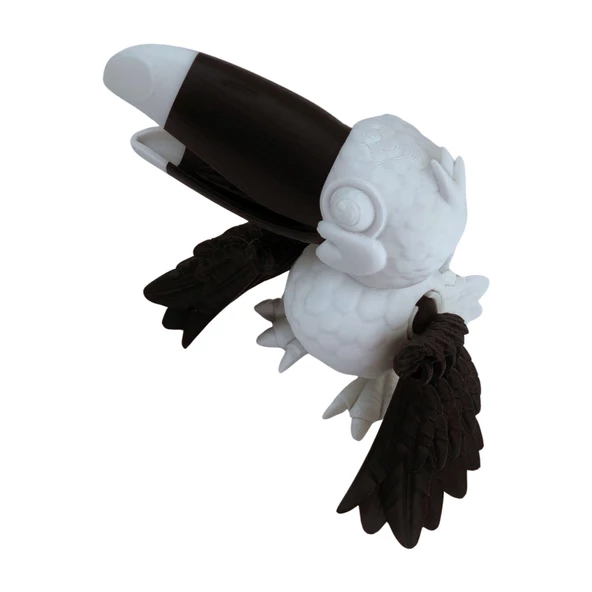 3D Hareketli Tukan Kuşu Figürlü Oyuncak - Siyah/Beyaz - Resim 8