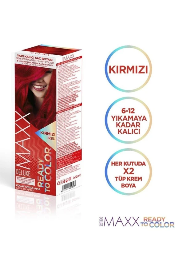 Maxx Yarı Kalıcı Tüp Saç Boyası Kırmızı 100 ml ürün görseli