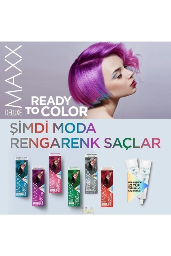 Maxx Ready To Color Yarı Kalıcı Saç Boyası - Pembe - Resim 2