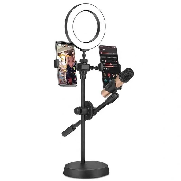 Uyumlu Dual Small Light Işıklı Telefon Tutucu 9cm Ring Light