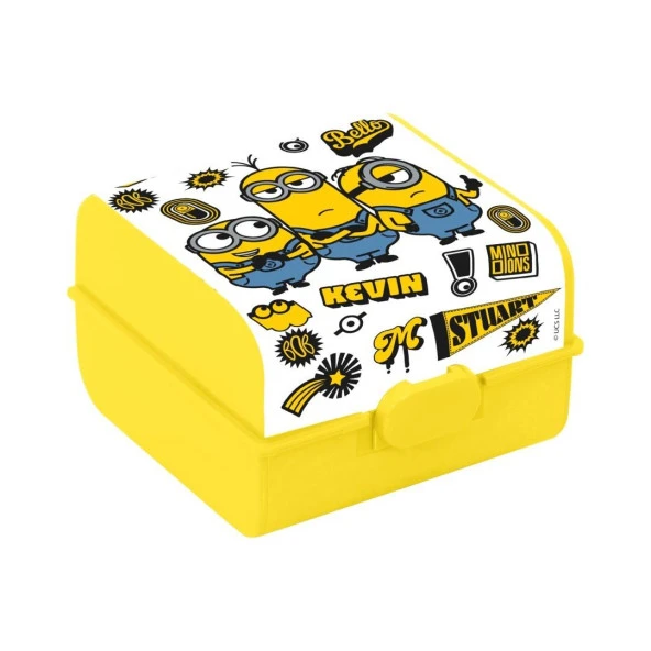 Herevin Lisanslı Beslenme Kutusu-Kevin Minions Çatal Kaşıklı Beslenme Kabı