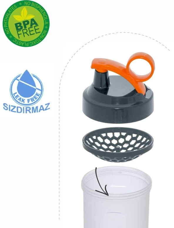 Herevin Shaker 740 ML Sporcu Matara Suluk (Karışık Renk 1 Adet) - 3