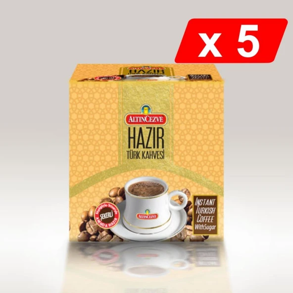 Altıncezve Hazır Türk Kahvesi Şekerli (20 Adet x 11 Gr) x 5 Paket