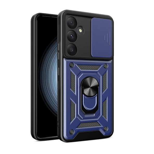 Samsung Galaxy A35 Tank Kılıf Magnetik Standlı Kamera Korumalı Sürgülü Vega Kapak - Resim 10