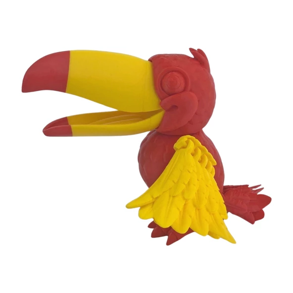 3D Hareketli Tukan Kuşu Figürlü Oyuncak - Sarı/Kırmızı ürün görseli 1