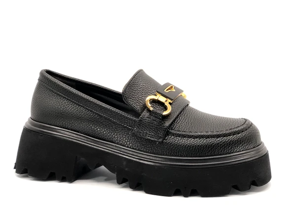 Feles Sarı Toka Detaylı Oxford Günlük Loafer Kadın Ayakkabı ürün görseli