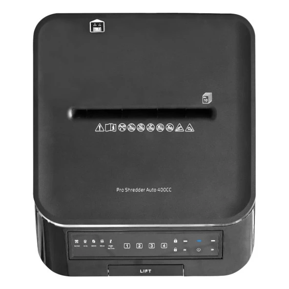 HP Pro Shredder Auto 400CC Otomatik Beslemeli 400 sayfa Evrak İmha Makinesi-P4-Çapraz kesim-4x12mm-53lt - 6