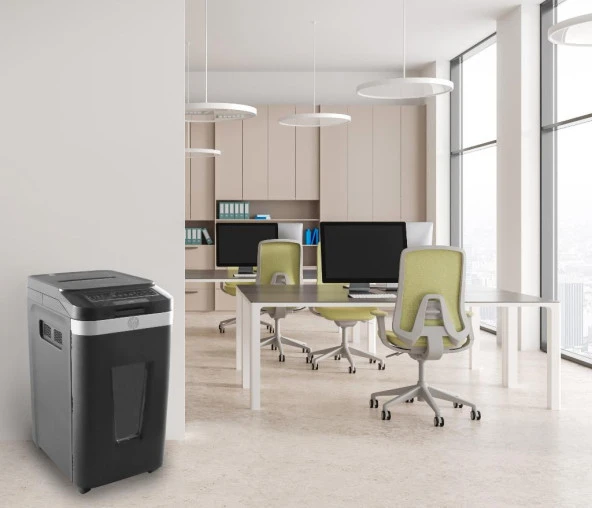 HP Pro Shredder Auto 400CC Otomatik Beslemeli 400 sayfa Evrak İmha Makinesi-P4-Çapraz kesim-4x12mm-53lt - 8