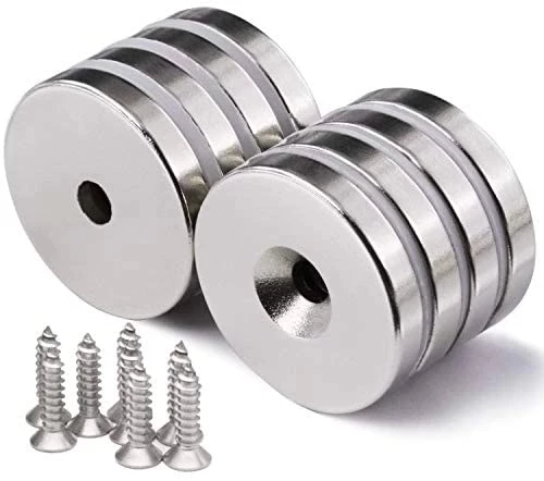 25x10/5x5.5 mm Havşa Delikli Neodyum Mıknatıs - Güçlü N35 Nikel Kaplama Magnet - 3