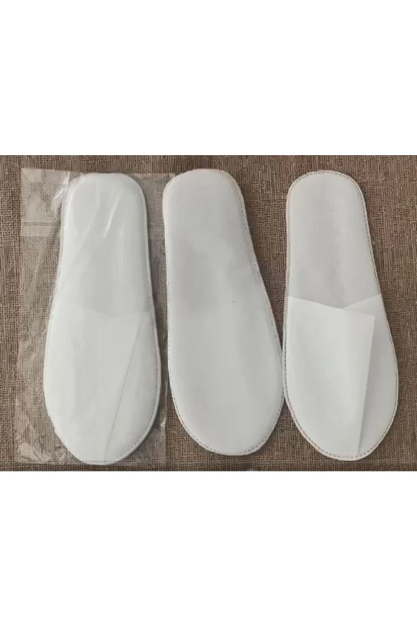 50 Çift Tela Astarlı Ultrasonik Dikişli Ekonomik Otel Terliği Tek Kullanımlık Kullan At - Resim 2